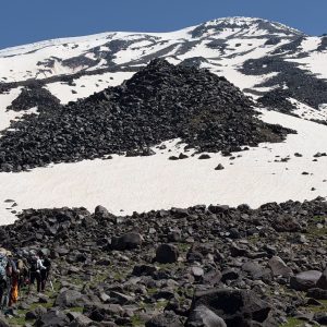 Climbers acclimatising at the summit of Mount Ararat