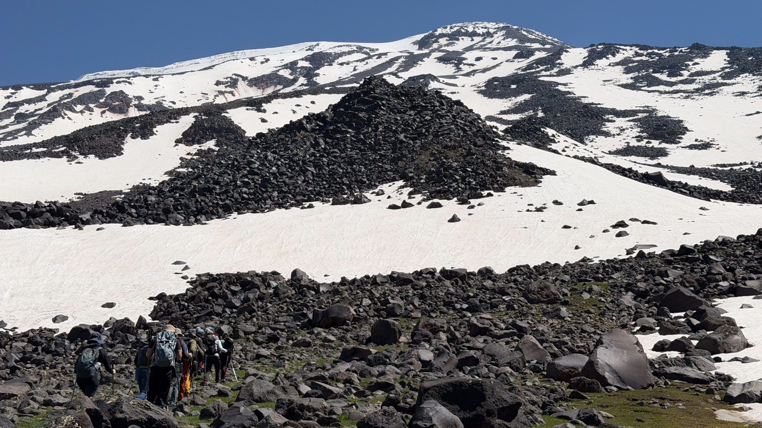 Climbers acclimatising at the summit of Mount Ararat