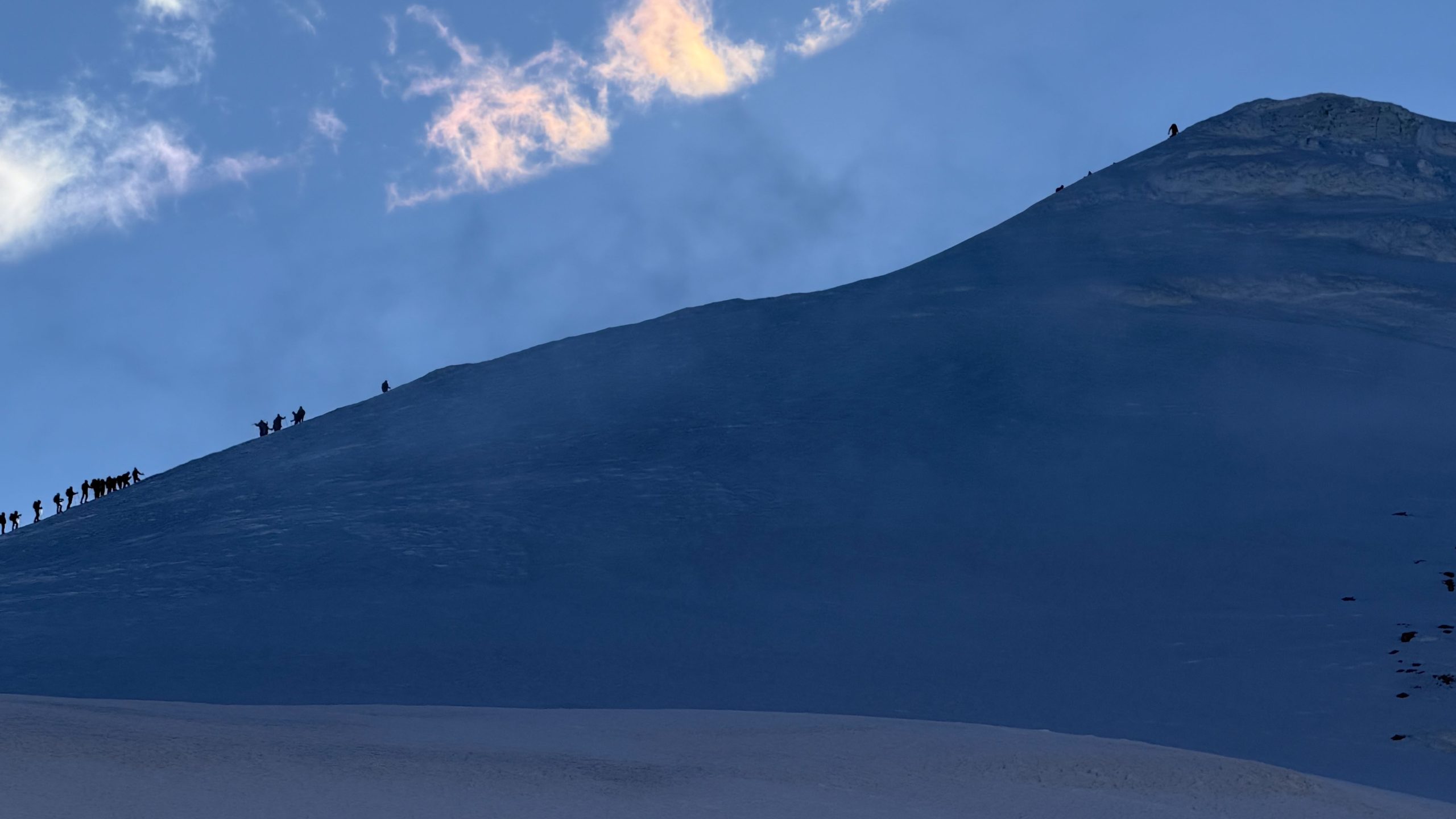 Climbers approaching the summit of Mount Ararat
